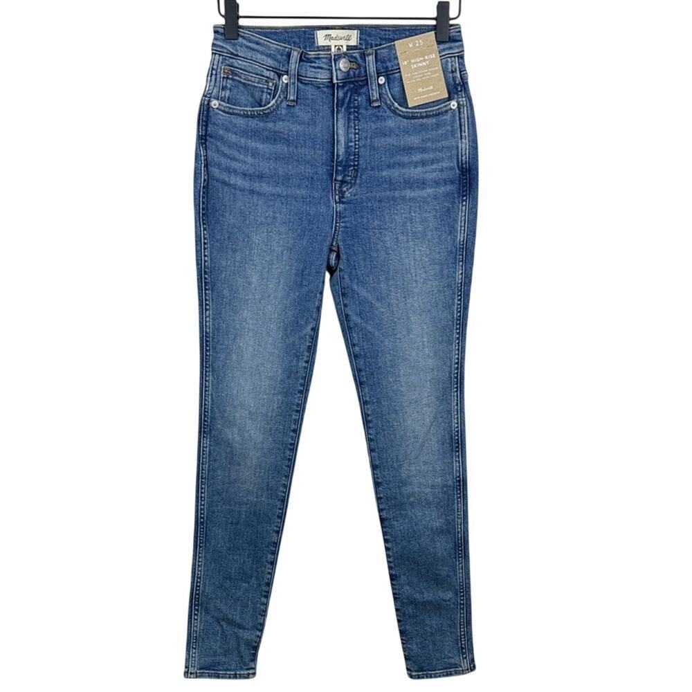 Madewell NWT 10" High Rise Skinny Jeans 25 Blue Magic Pockets Stretch Ankle Slim